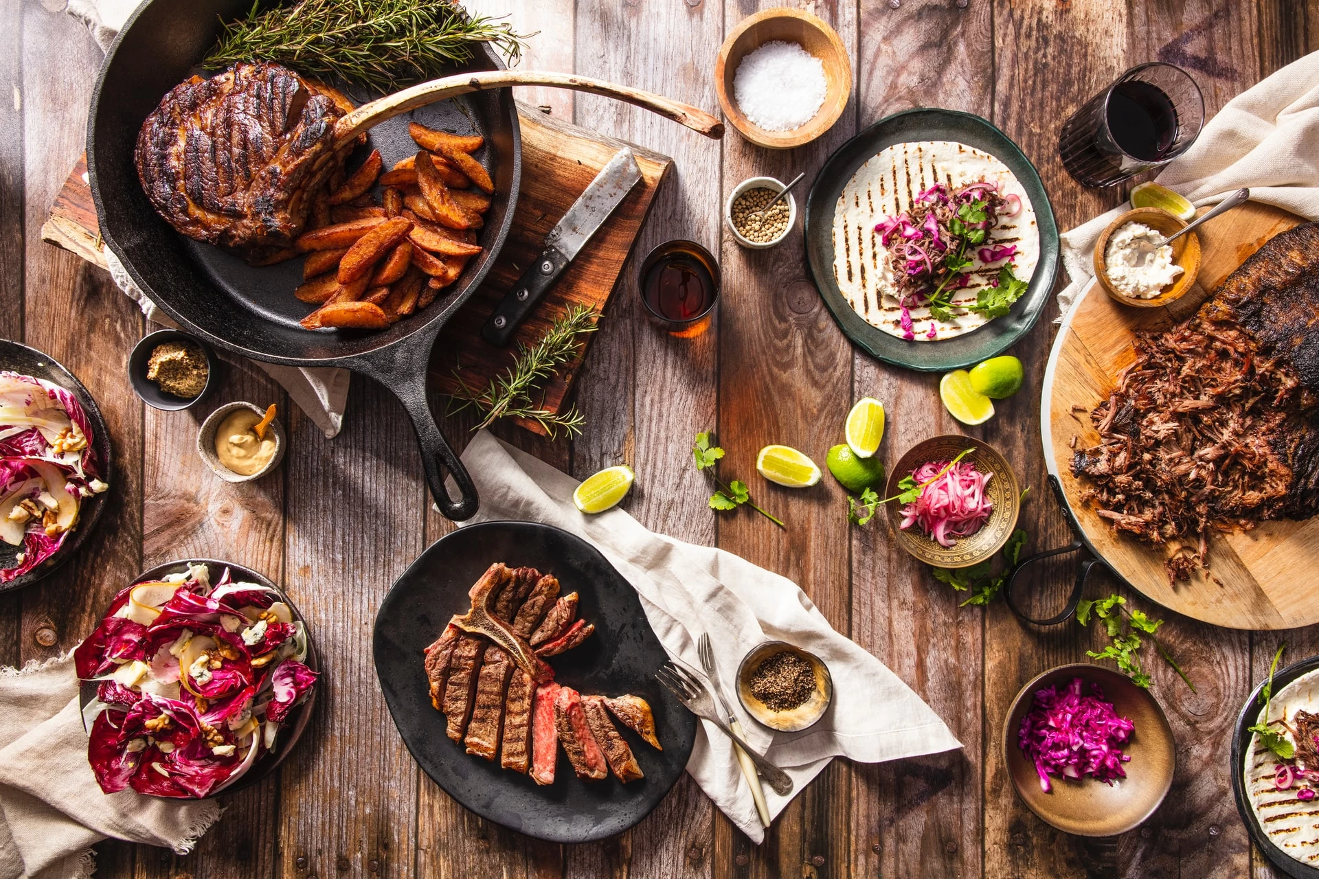 image of Bucks County restaurant table full of delicious meals