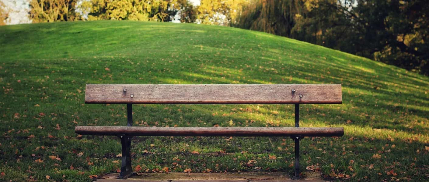 image of a bench from the park in Bucks County