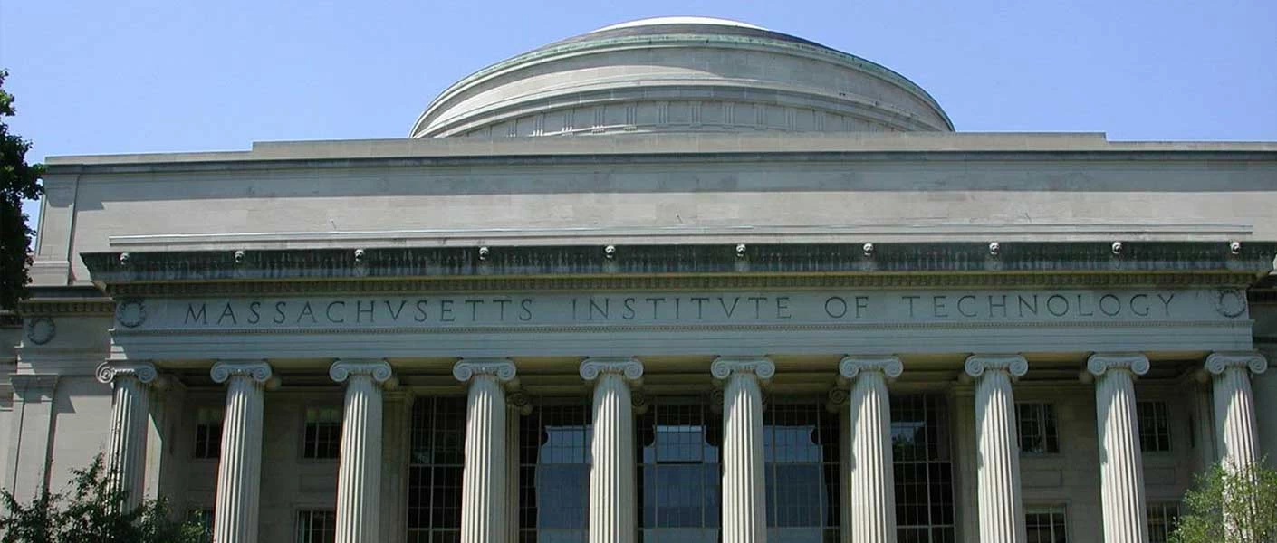 Roman columns support a rotunda on a college campus near Wellesley, Massachusetts
