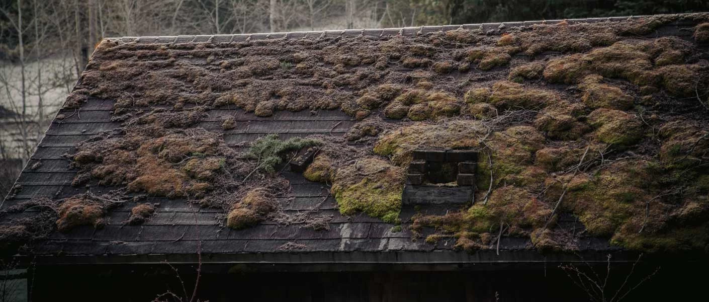 image of moss covering the roof