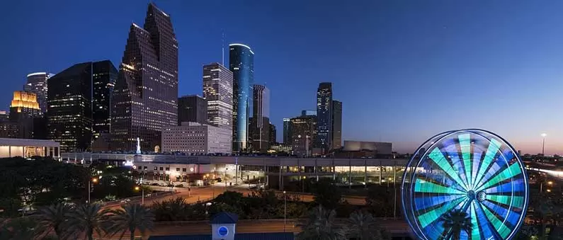 the image of houston texas at night