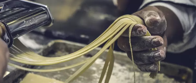 A chef makes handmade linguini in a West Pittsburgh restaurant