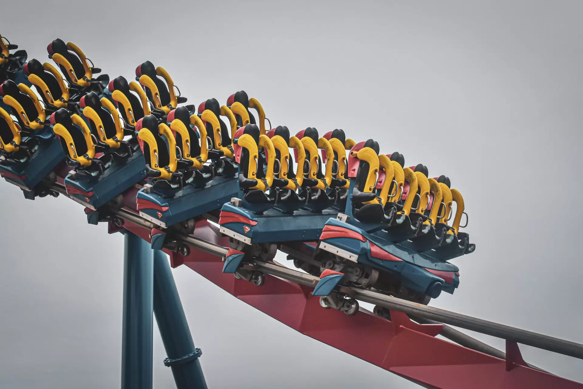 A rollercoaster at an amusement park in Katy, Texas
