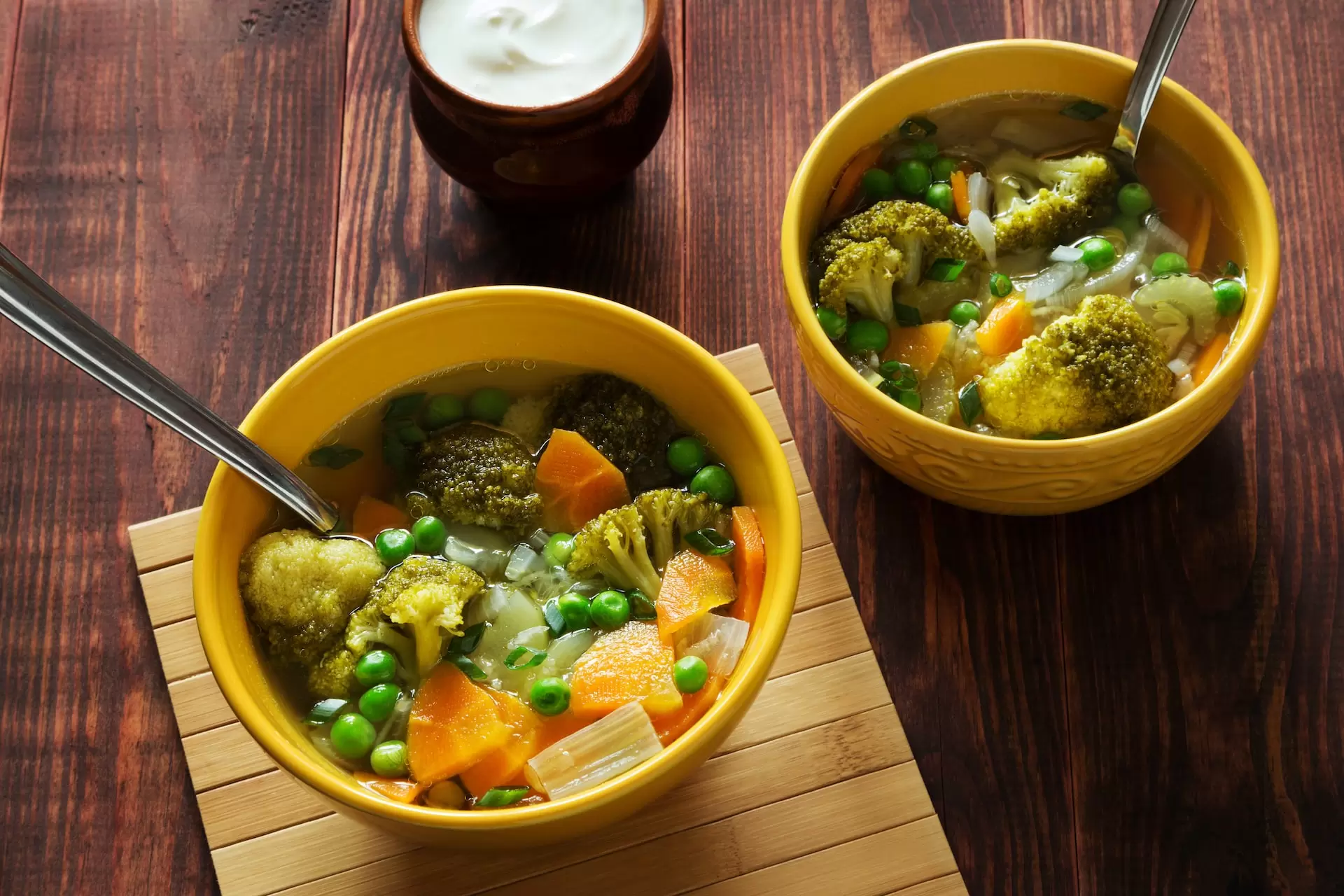 Bowls of Vegetable Soup from a restaurant in Round Rock
